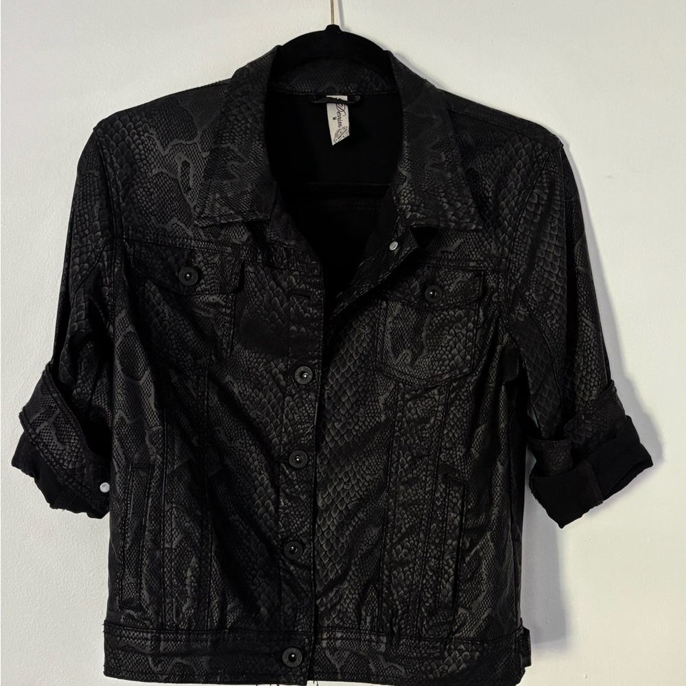 Donated to Women in Distress Black Snake Print Women's Jacket
